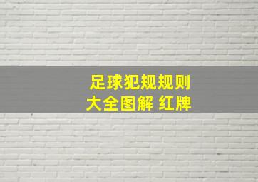 足球犯规规则大全图解 红牌